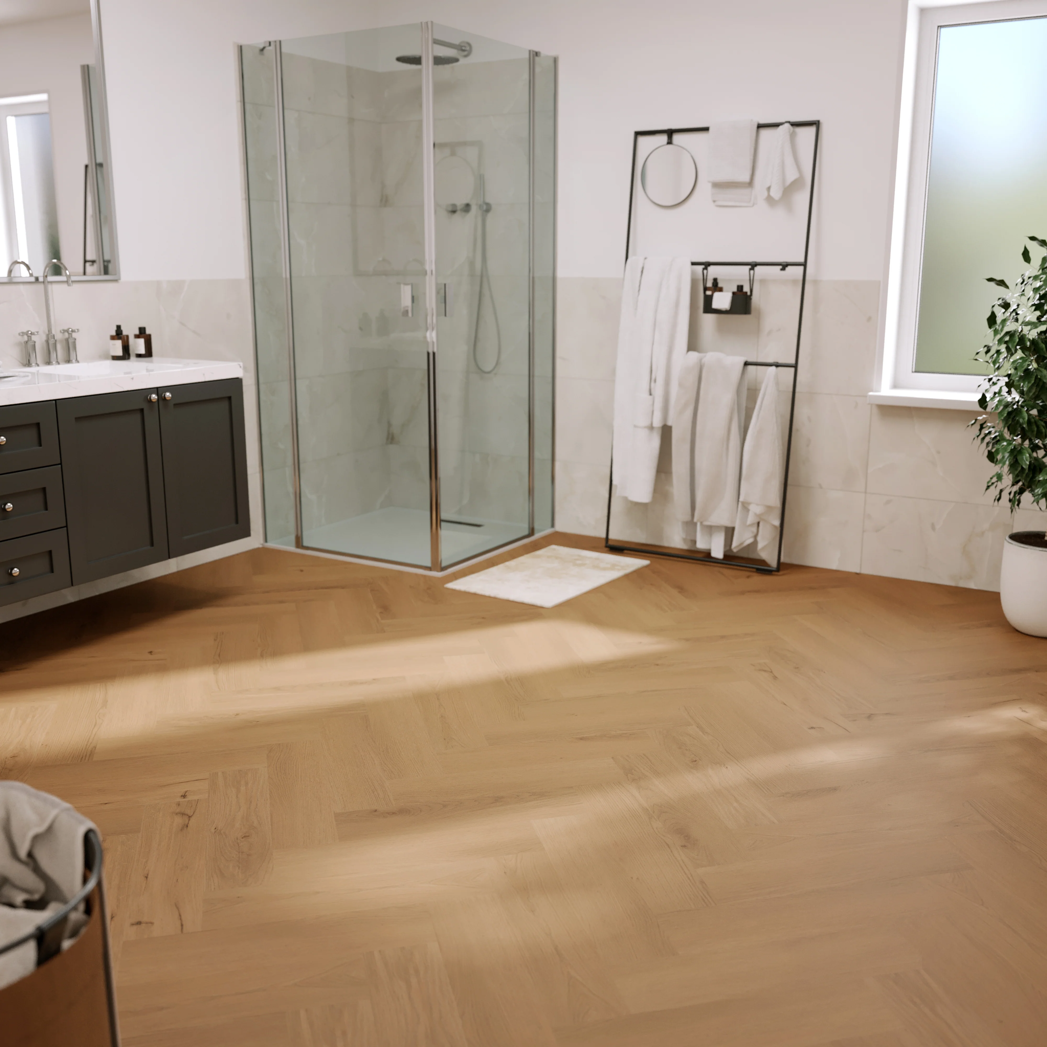 »Honey Oak« Premium Klick-Vinyl Fischgrät - Image 6