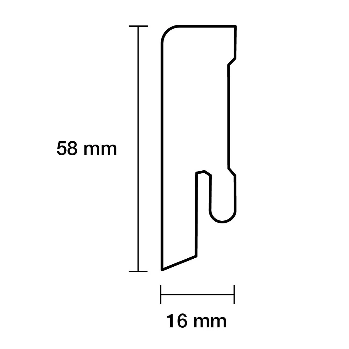 Sockelleiste Modern Weiß 240cm - Image 2