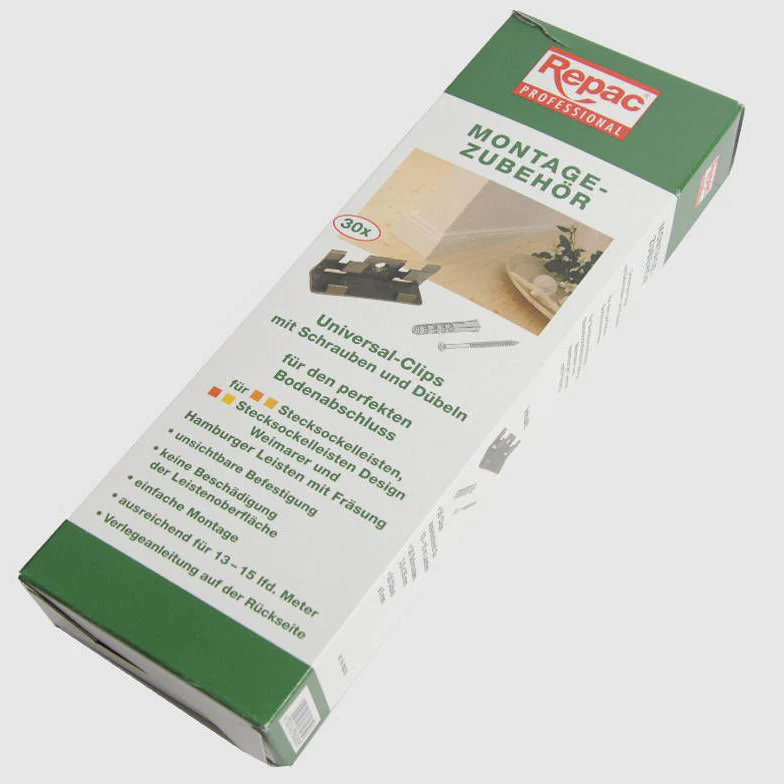 Montageclips für farblich passende Sockelleiste (30 Stück)
